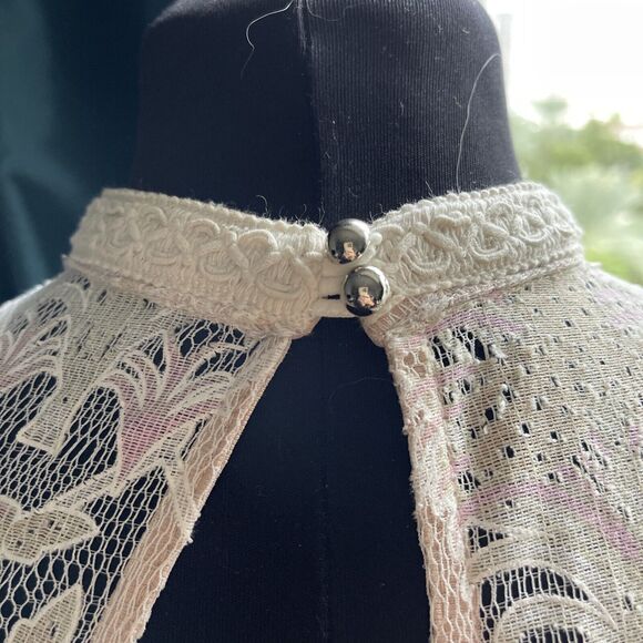 L’atiste by Amy Lace Tassel Romper-Cream/Blush Lined Size:  S - Picture 9 of 16